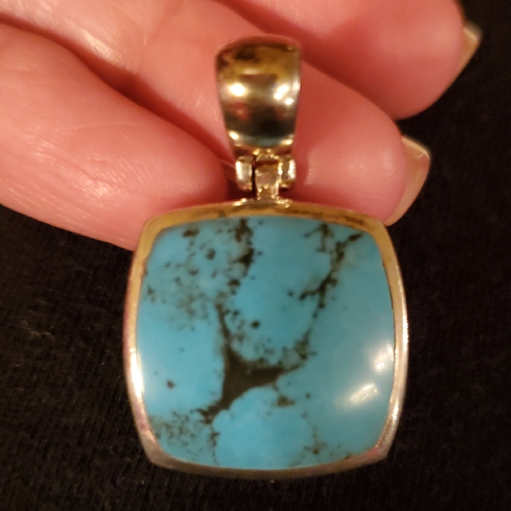 Turquoise and Sterling Silver Pendant